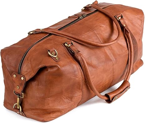 Leather Duffle Bag for Men and Women